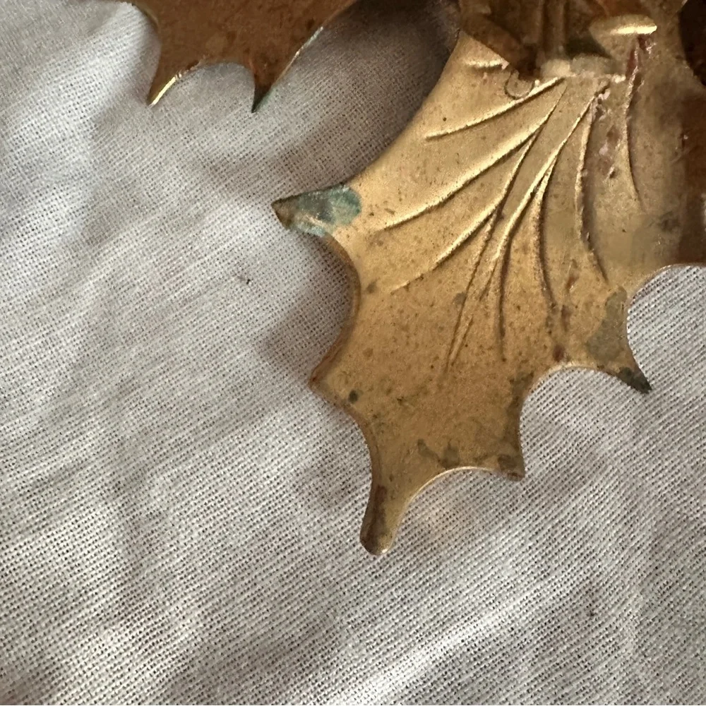 Vintage brass Leaf Candle Holder